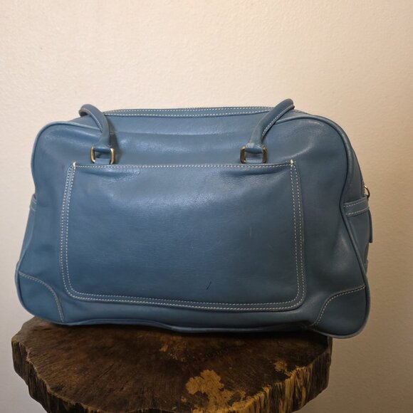 Coach Penelope 9766 Blue Leather Satchel Shoulder Bag Authenticated Turn Lock - Picture 15 of 16